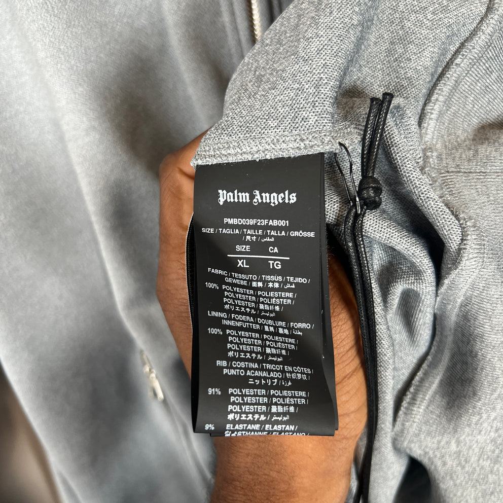 Palm Angels Grey Half Zip Track Pullover Jacket Size XL