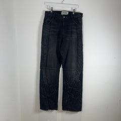 Satoshi Nakamoto Enduro Padded Distressed Black Jeans