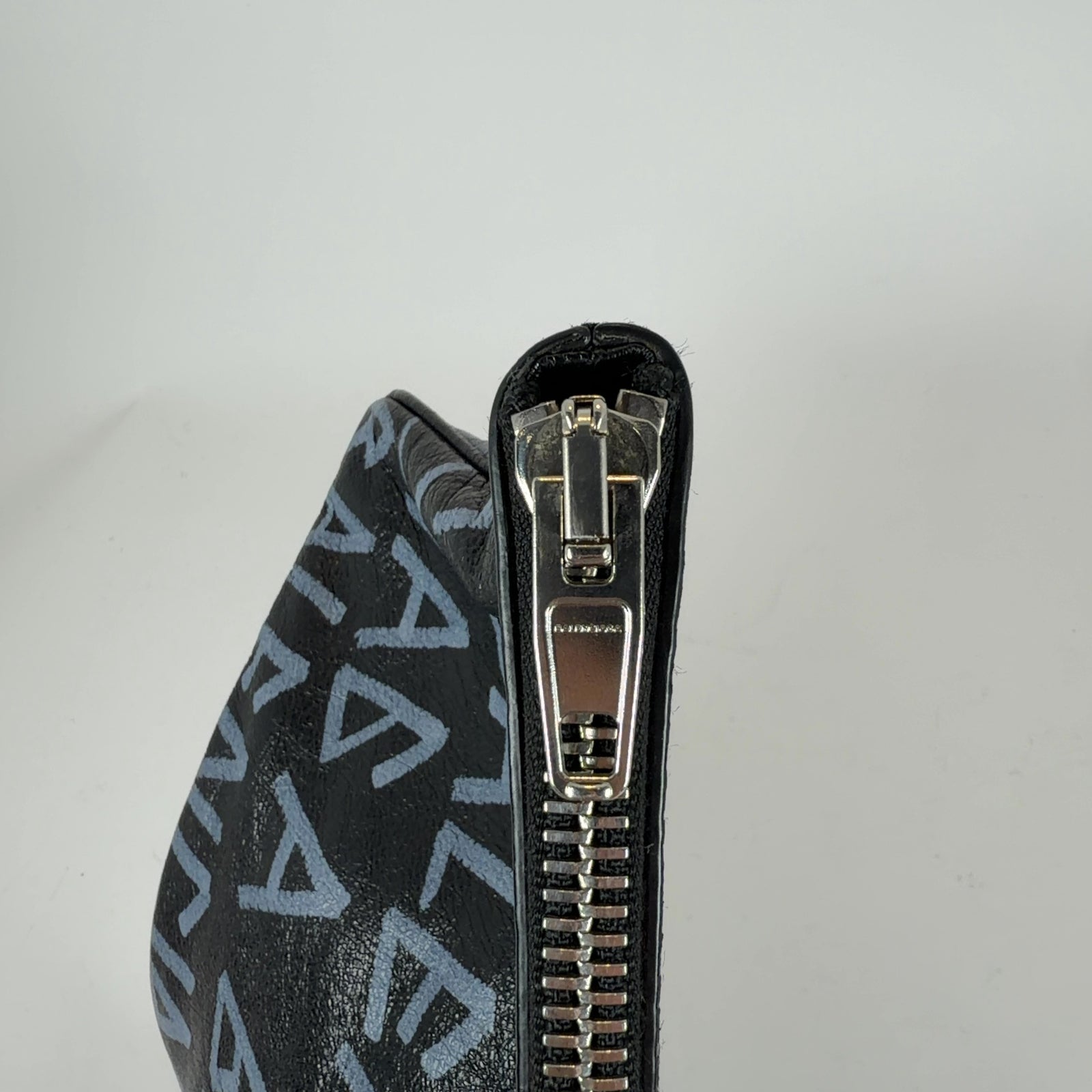 Balenciaga Graffiti Logo Leather Clutch