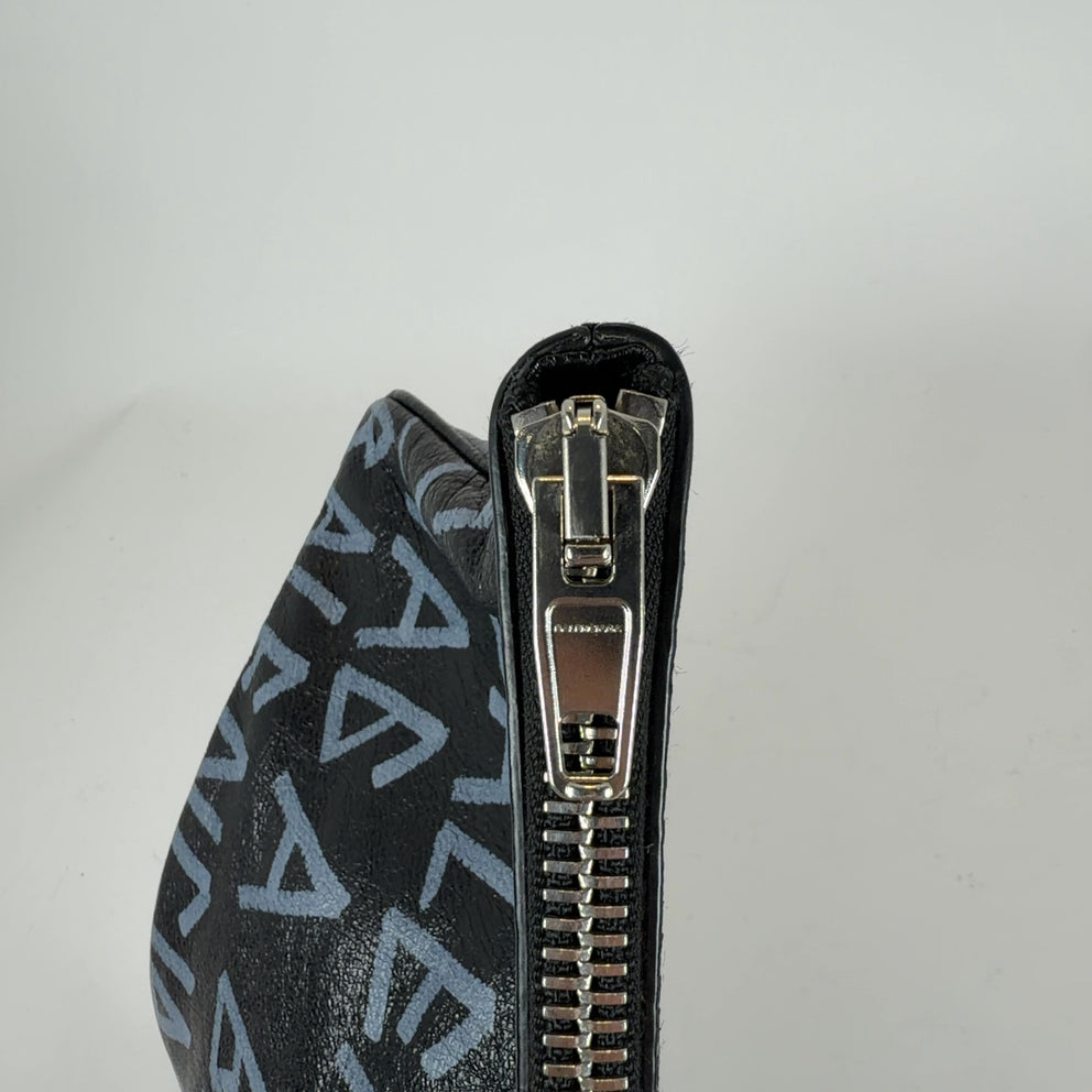 Balenciaga Graffiti Logo Leather Clutch