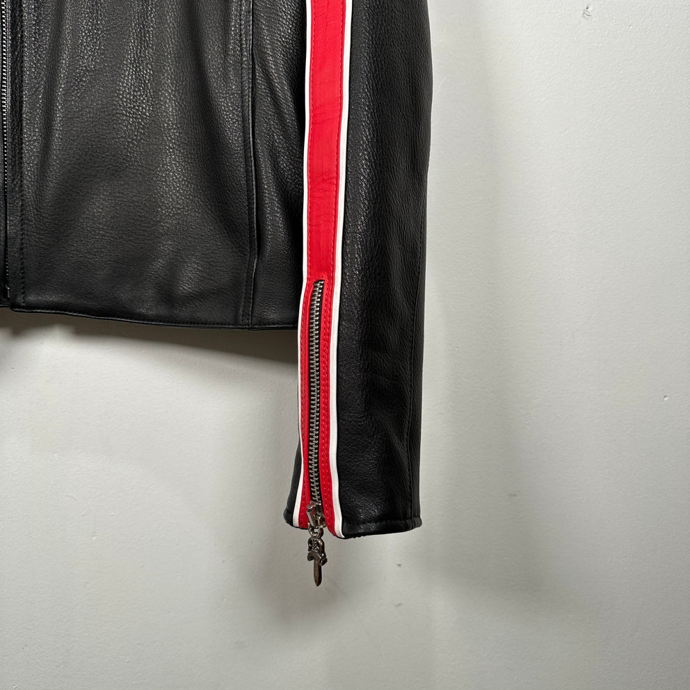 Chrome Hearts Single Riders Cemetery Leather Jacket Size M