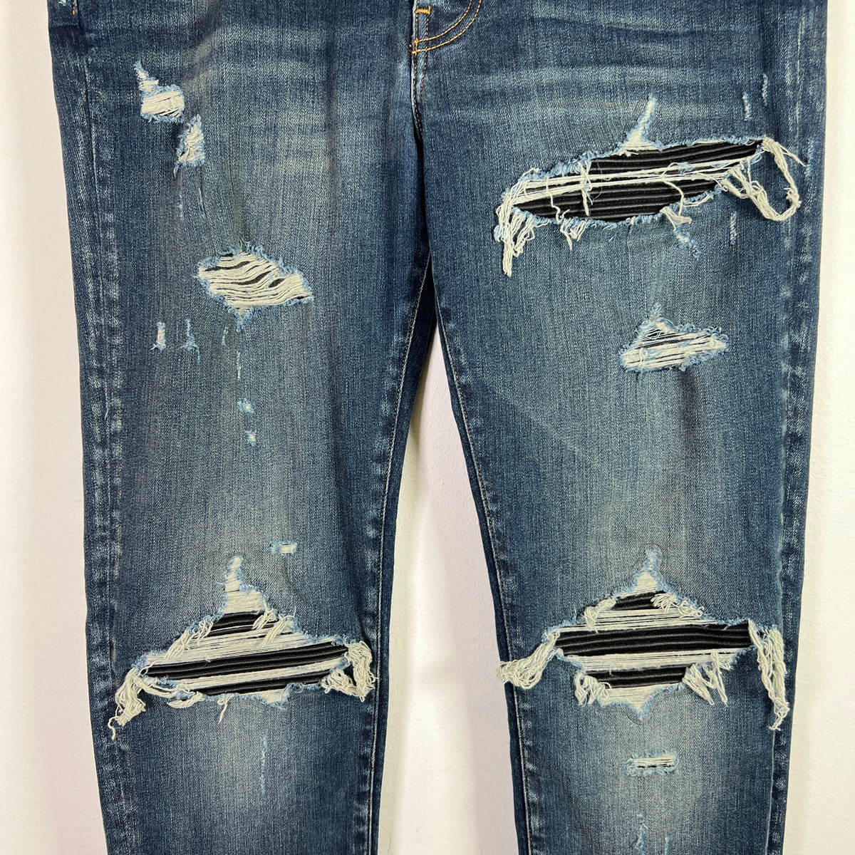 Amiri Deep Classic MX1 Black Patch Denim Jeans