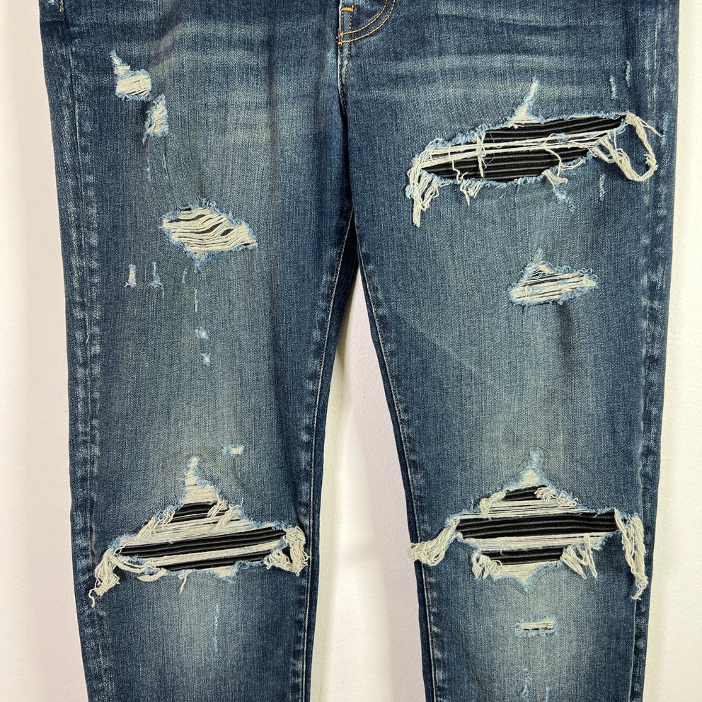 Amiri Deep Classic MX1 Black Patch Denim Jeans