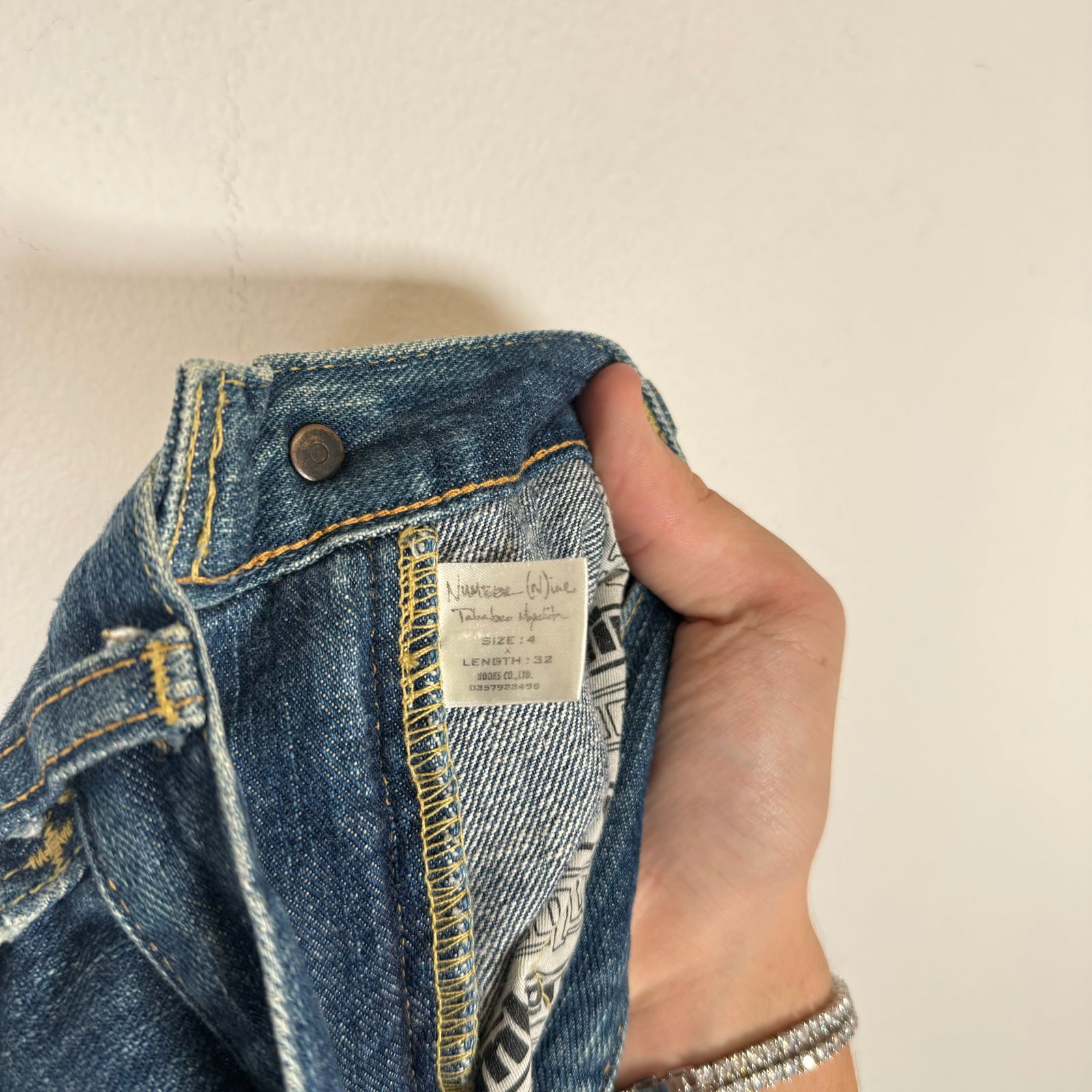 Number (N)ine Kurt Cobain Denim Patch Jeans Size 4x32