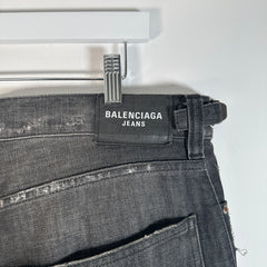 Balenciaga Grey Destroyed Baggy Denim Size M