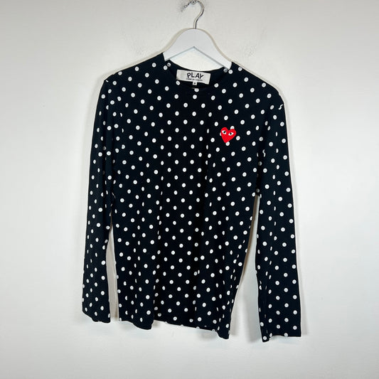 CDG Play Polka Dot Heart Longsleeve Size M