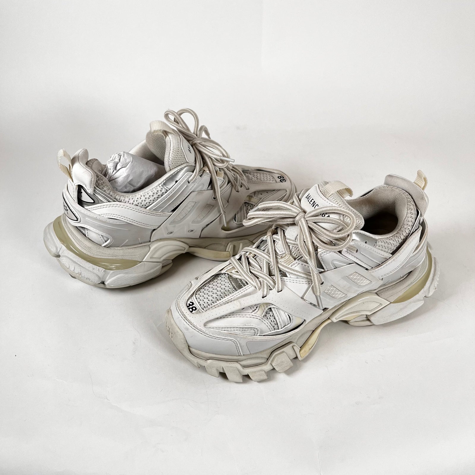 Balenciaga White Track Sneakers Size 38