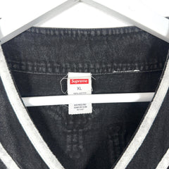 Supreme Denim Patchwork Baseball Jersey Shirt