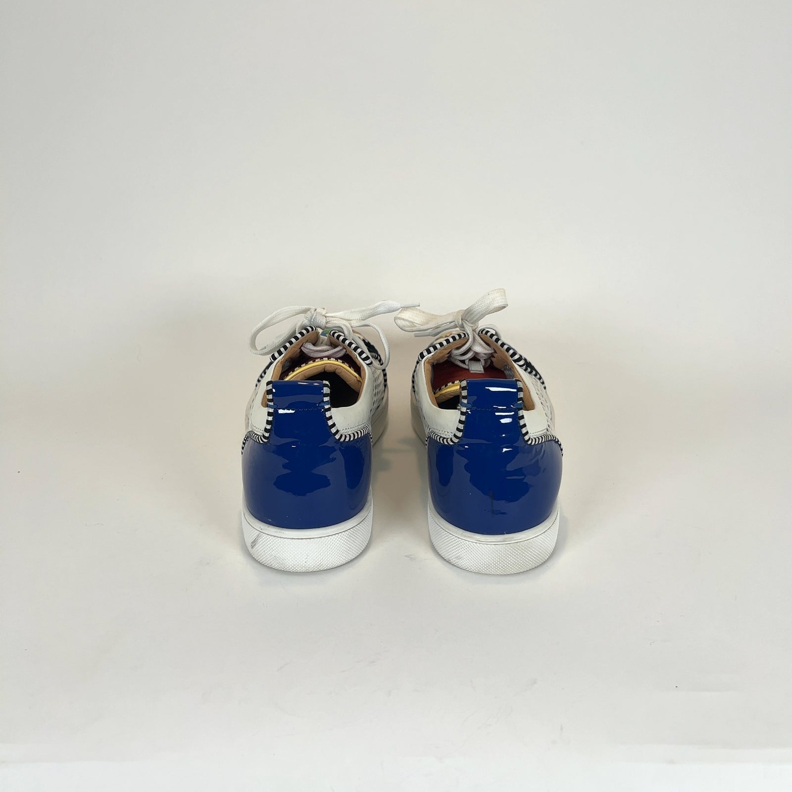 Christian Louboutin Aztec Embossed Print Leather Lowtop Sneakers