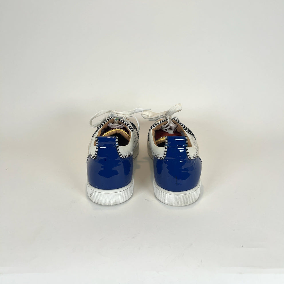 Christian Louboutin Aztec Embossed Print Leather Lowtop Sneakers