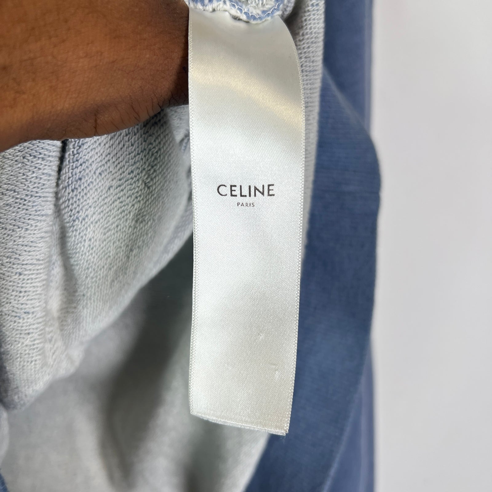Celine Light Blue Logo Hoodie