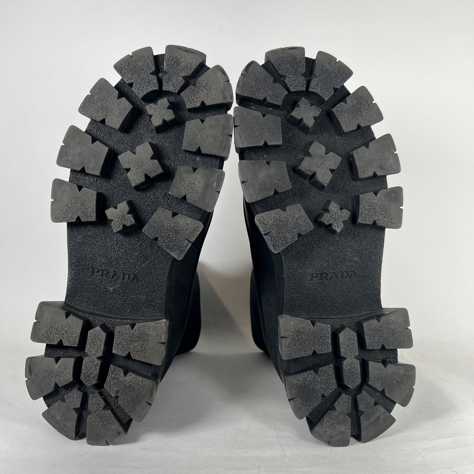 Prada Black Monolith Ankle Boot Size 10.5