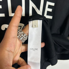 Celine Paris Triomphe Logo Ringer T-Shirt