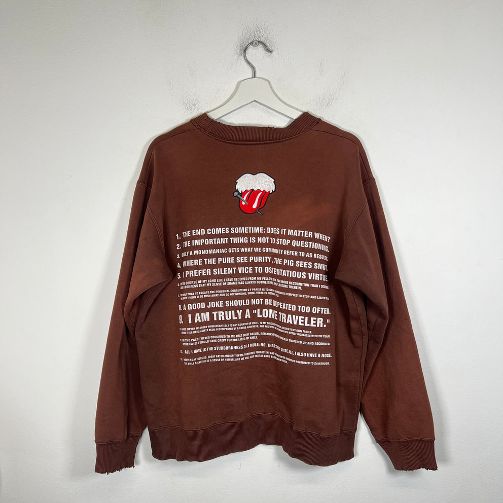 Number (N)ine Brown Rolling Stones Sweatshirt Size 3