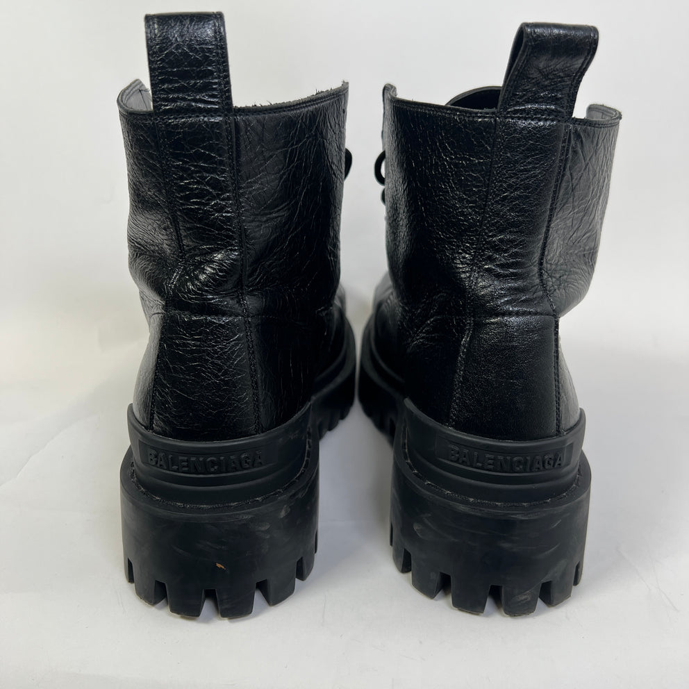 Balenciaga Tumble Leather Strike Boot Size 45