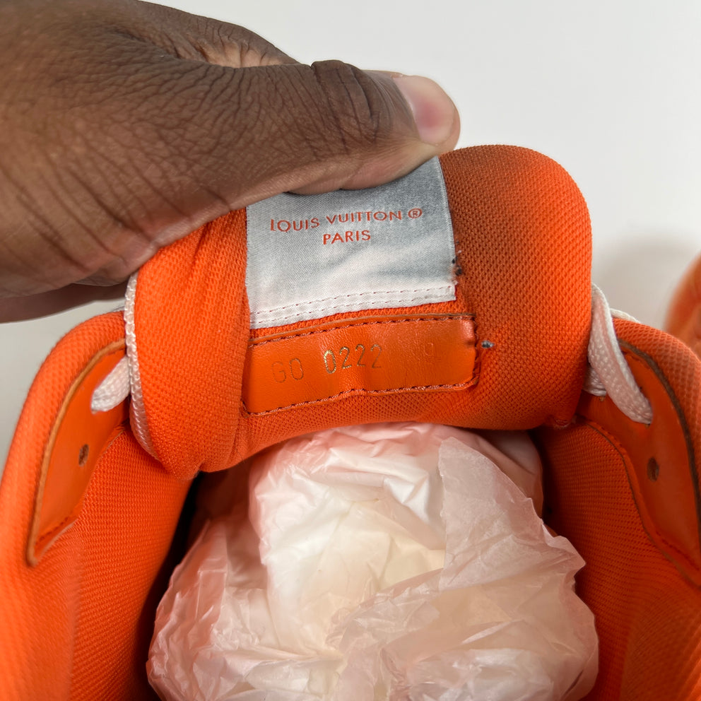 Louis Vuitton Orange Denim Monogram Trainer Size LV 9