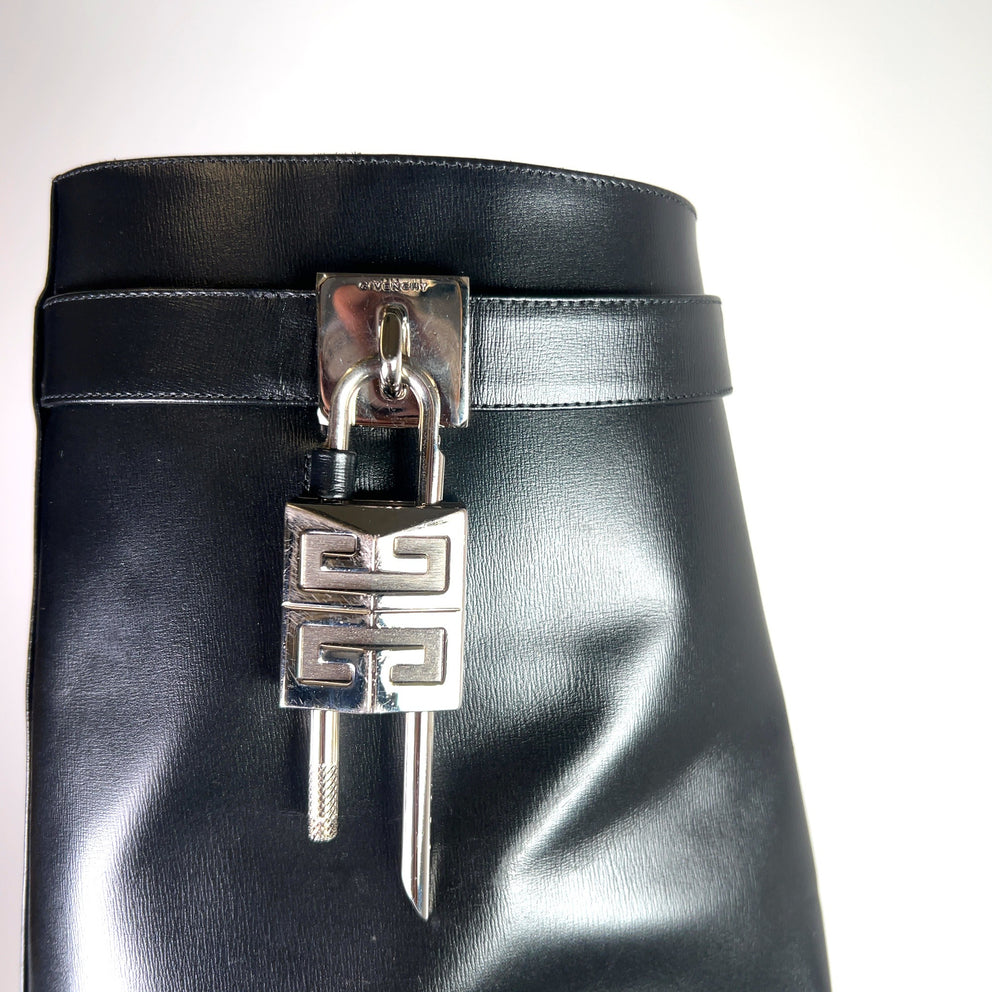 Givenchy Shark Calfskin Lock Ankle Boots
