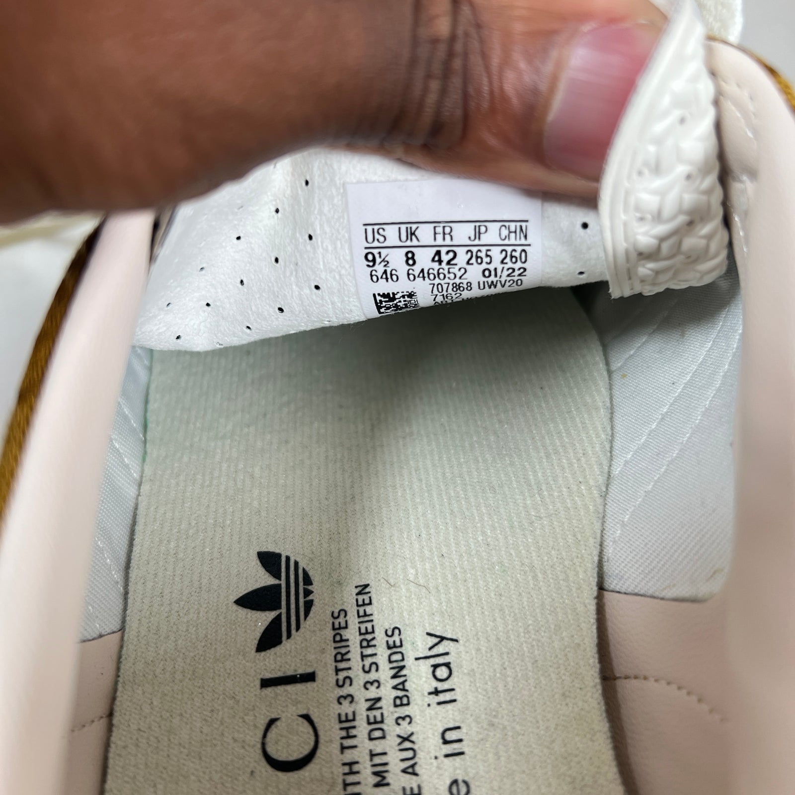 Gucci x Adidas Tan GG Gazelle Sneaker Size 39.5