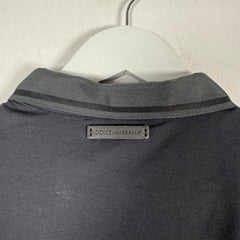 Dolce Gabbana 1/4 Button Black Polo Size M