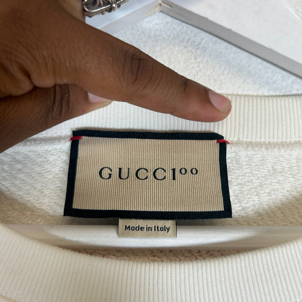 Gucci White 'Music Is Mine Seats Reclined' Sweatshirt Size S