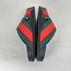 Gucci Black Web Rubber Sandals Size GG 8