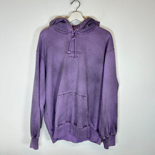 Supreme Violet Classic Logo Hoodie Size L