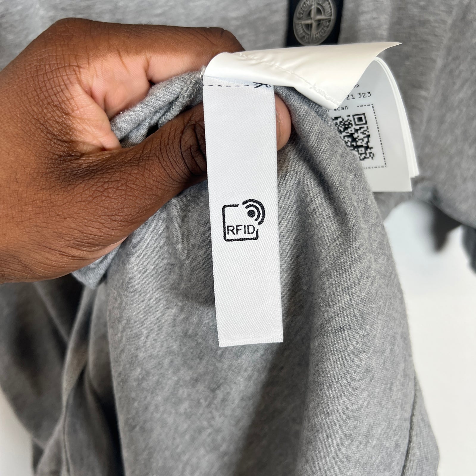 Stone Island Grey Logo T-Shirt Size L
