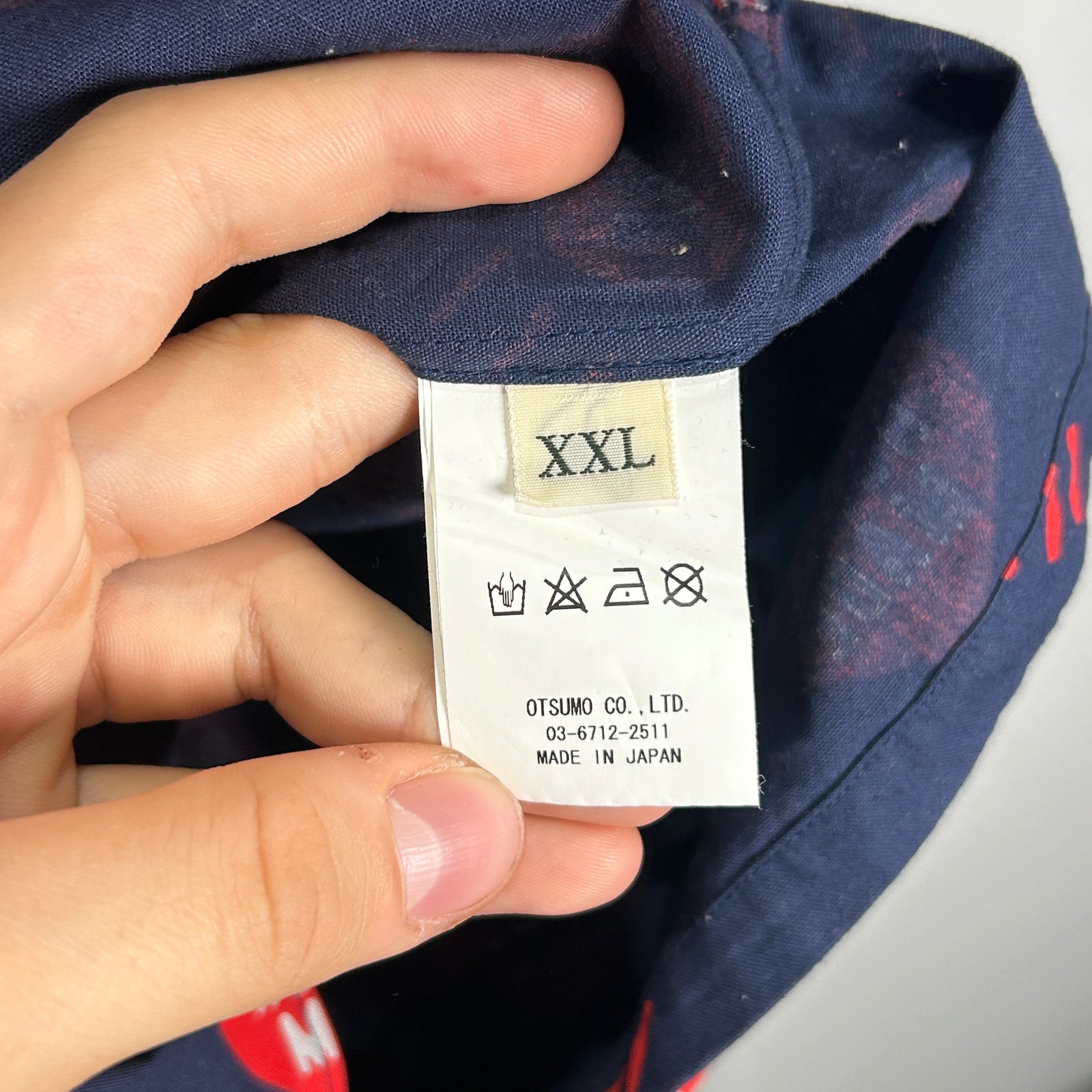Human Made Heart Print Navy Button Up Size XXL