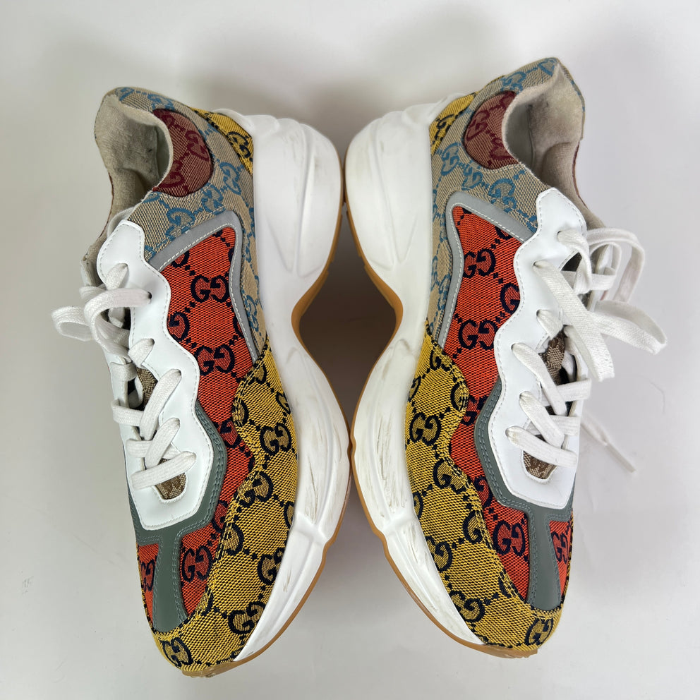 Gucci Multi Orange GG Rhyton Sneakers