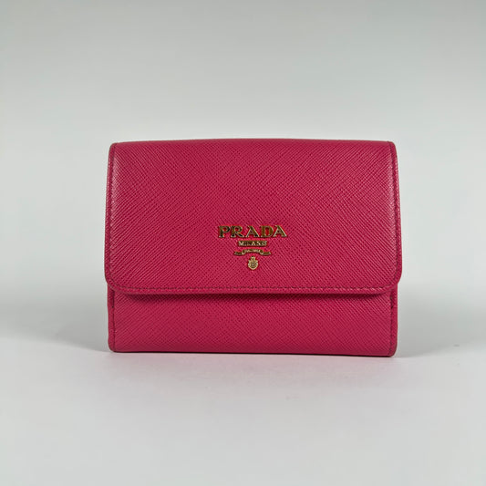 Prada Small Saffiano Pink Wallet