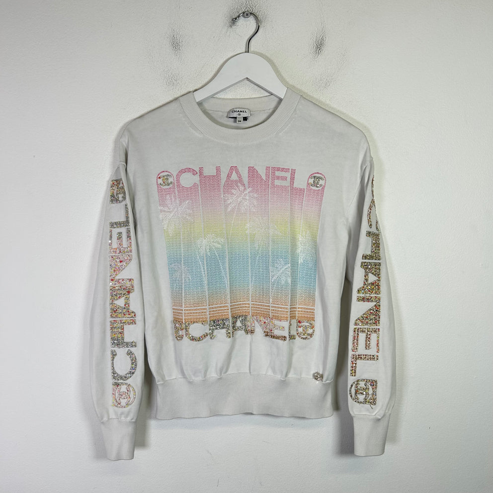Chanel 2024 Paris-Los Angeles Tweed Crewneck Sweatshirt