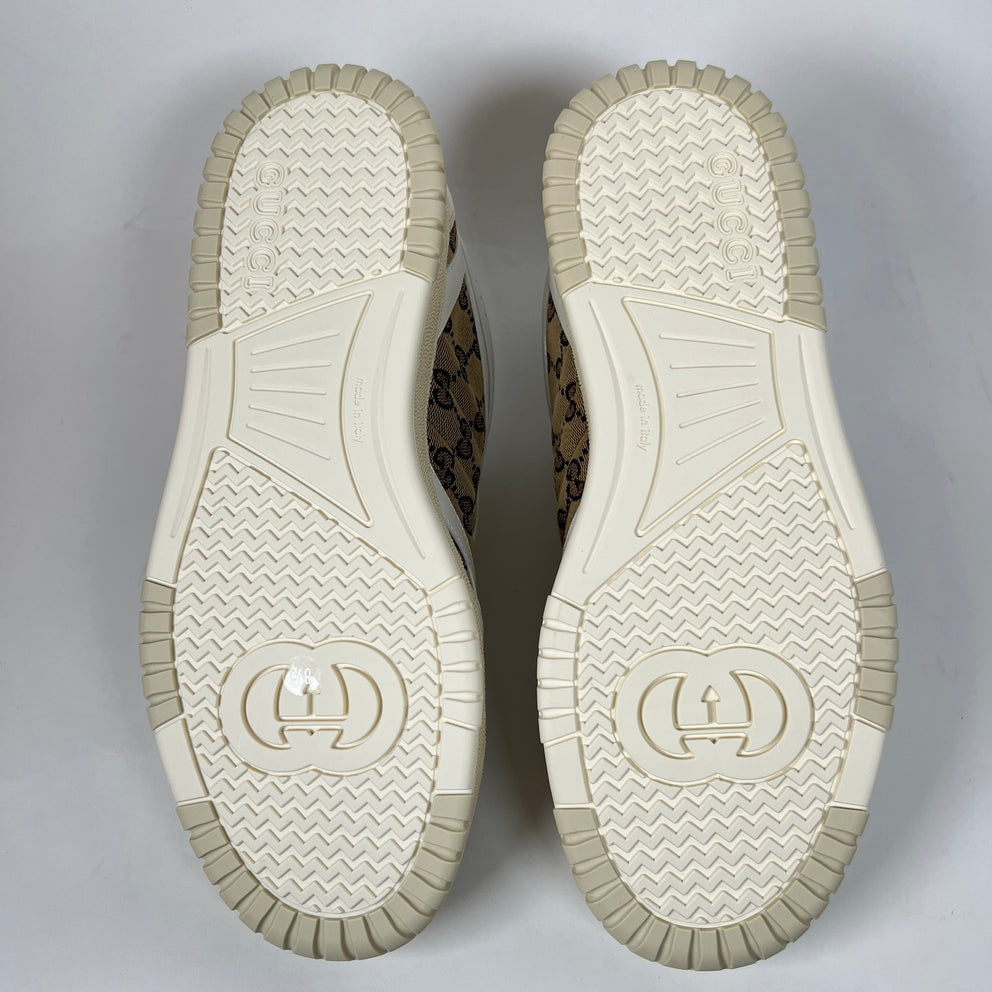 Gucci White/Beige GG Re-Web Sneaker Size GG 8.5