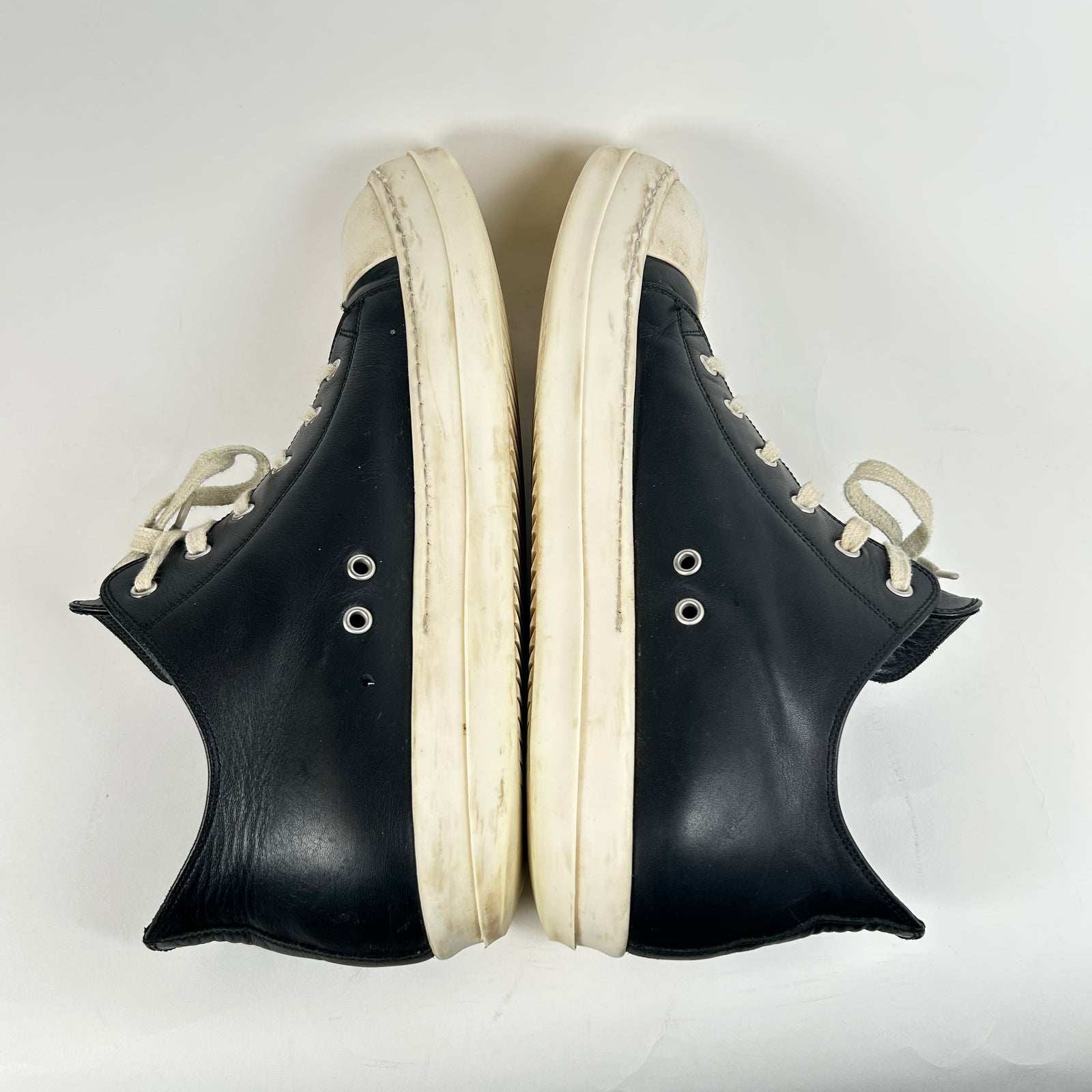 Rick Owens Black Mainline Leather Ramones Size 46