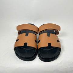 Hermes Brown Naturel Chypre Sandal Size 10