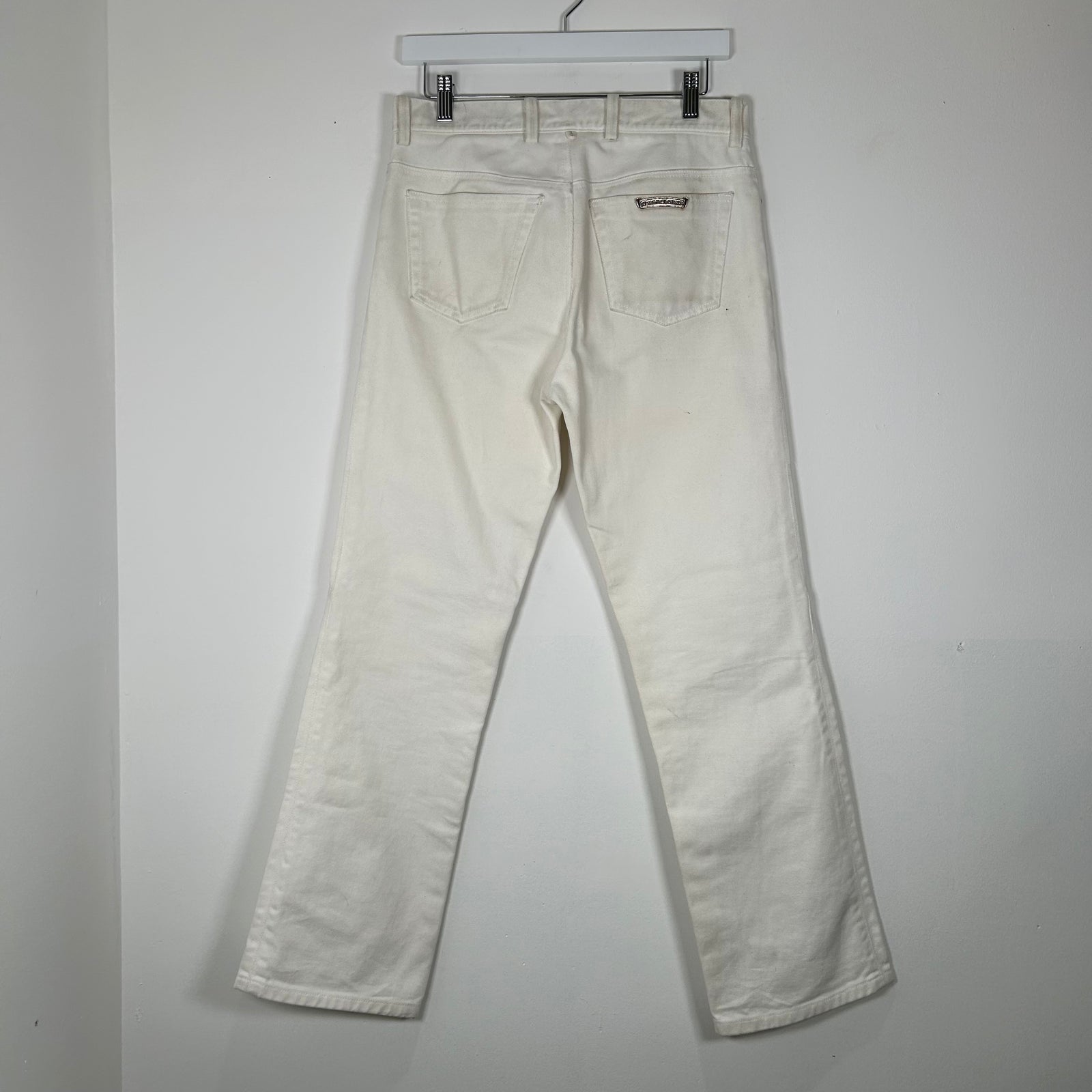 Chrome Hearts White Fleurknee Jeans Size 30