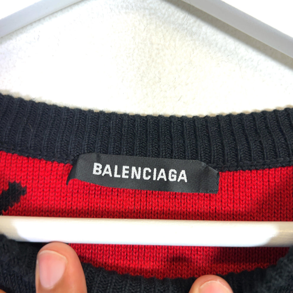 Balenciaga Allover Logo Knit Sweater