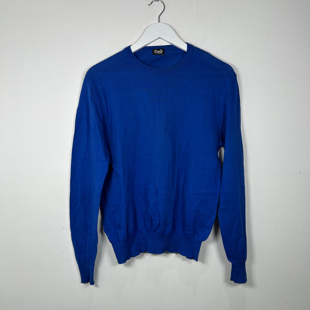 Dolce Gabbana Blue Knit Sweater Size S