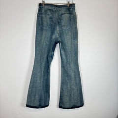 Rick Owens Drkshdw Blue Bias Bolans Bootcut Jeans Size 30