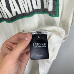 Satoshi Nakamoto Green Logo Faux Mud Distressed T-Shirt