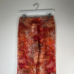 Celine SS03 Swirl Print Sheer Silk Pants Size M