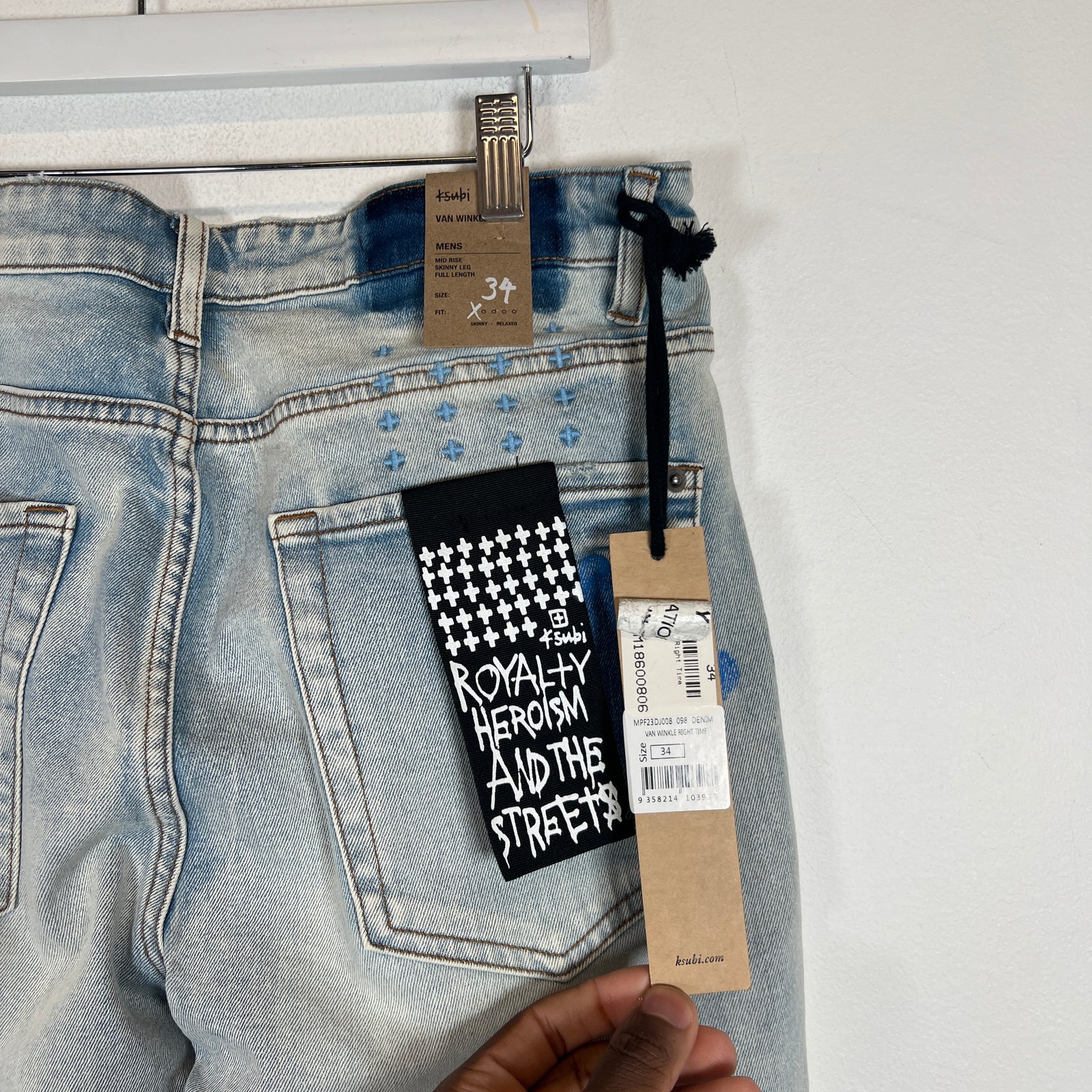 Ksubi Lightwash Van Winkle 'Right Time' Jeans Size 34