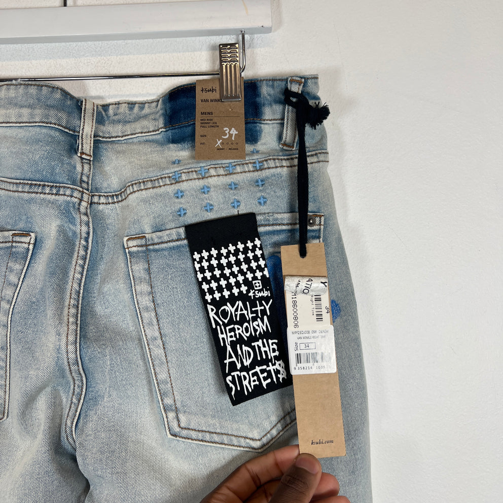 Ksubi Lightwash Van Winkle 'Right Time' Jeans Size 34
