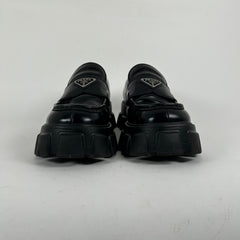 Prada Black Leather Monolith Sneakers Size 10
