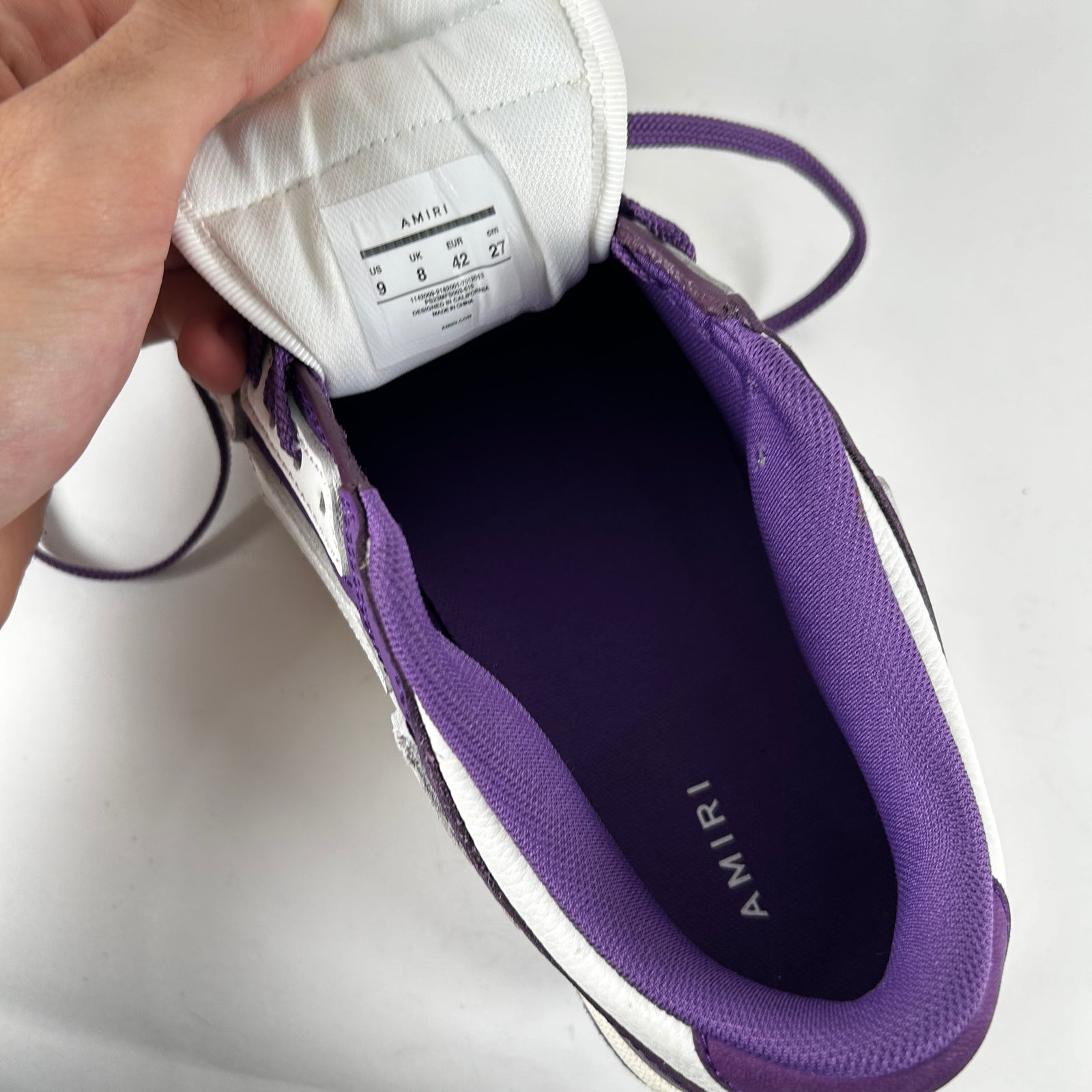 Amiri Purple Skeleton Low-Top Sneakers Size 9