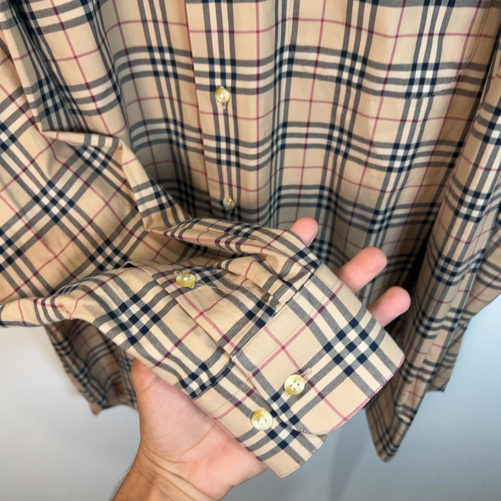 Burberry Vintage Check Plaid Button Up Shirt