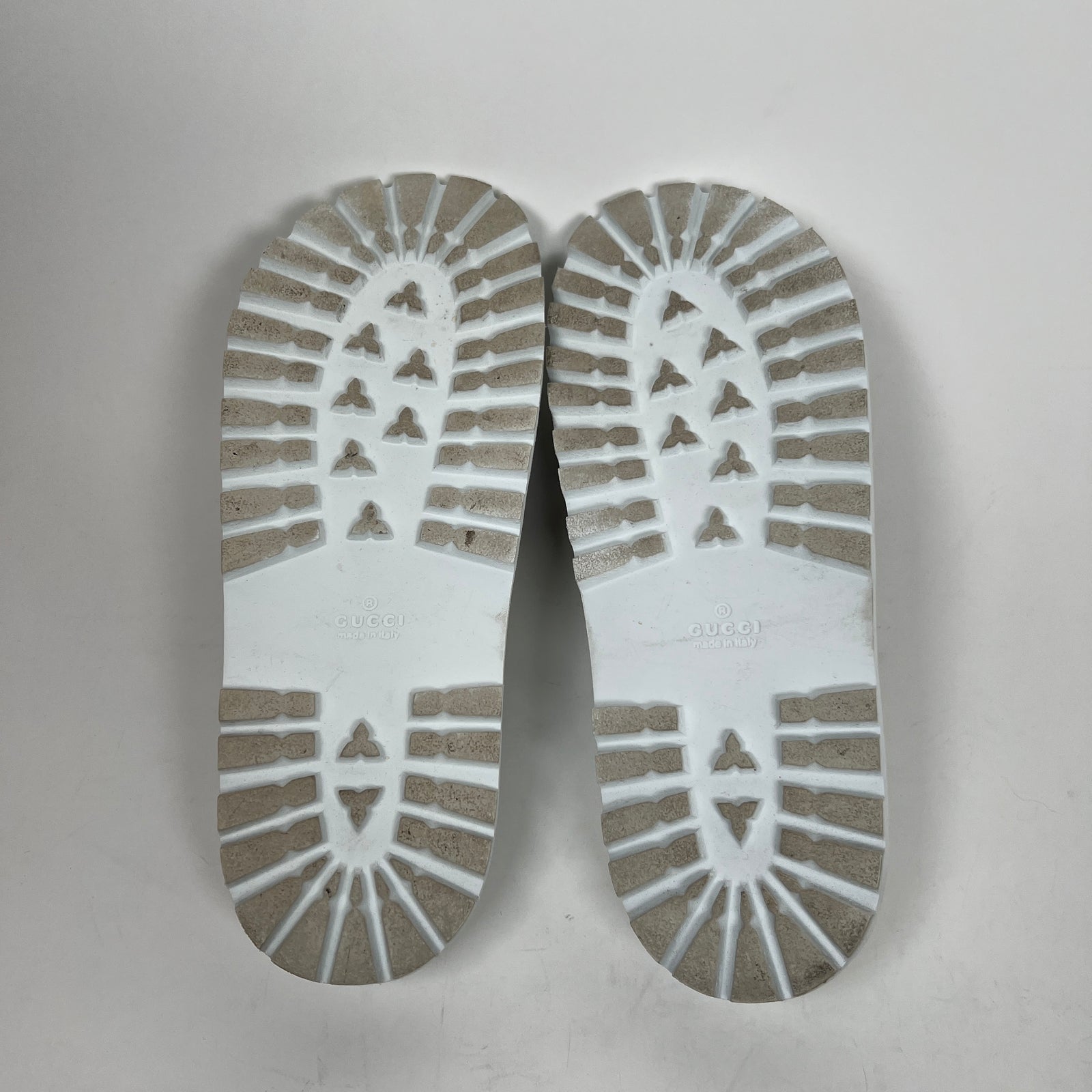 Gucci White Web Slide Sandals Size GG 10