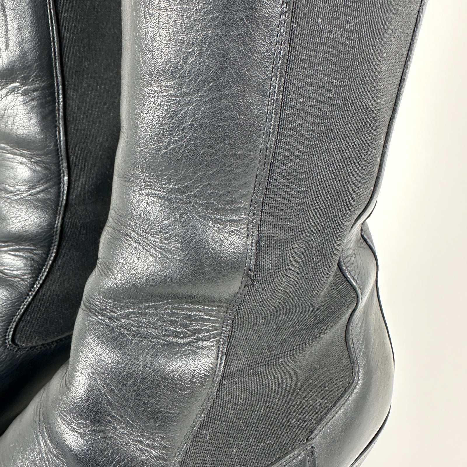 Bottega Veneta Lean Black Leather Boots Size 43.5