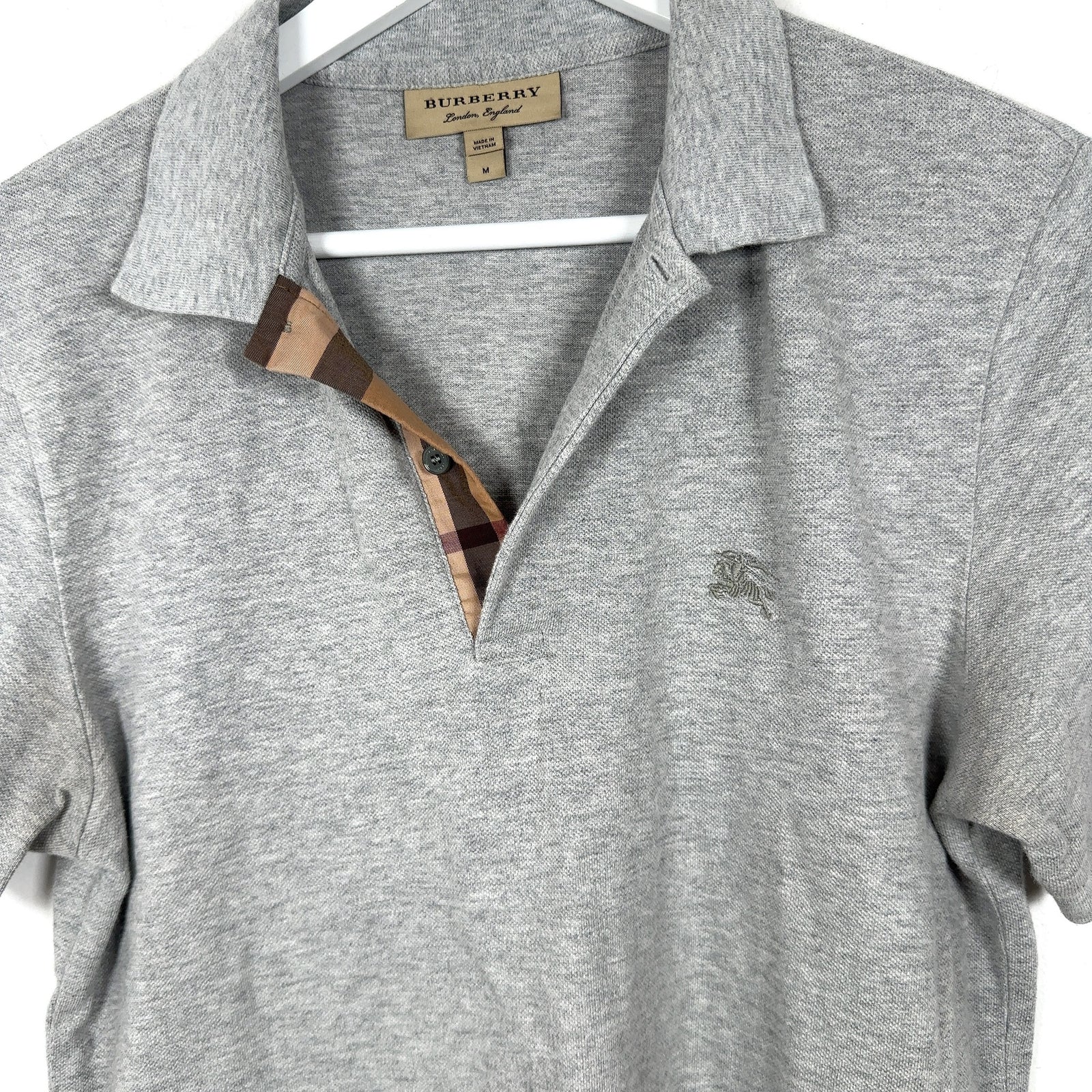 Burberry 1/4 Button Grey Polo
