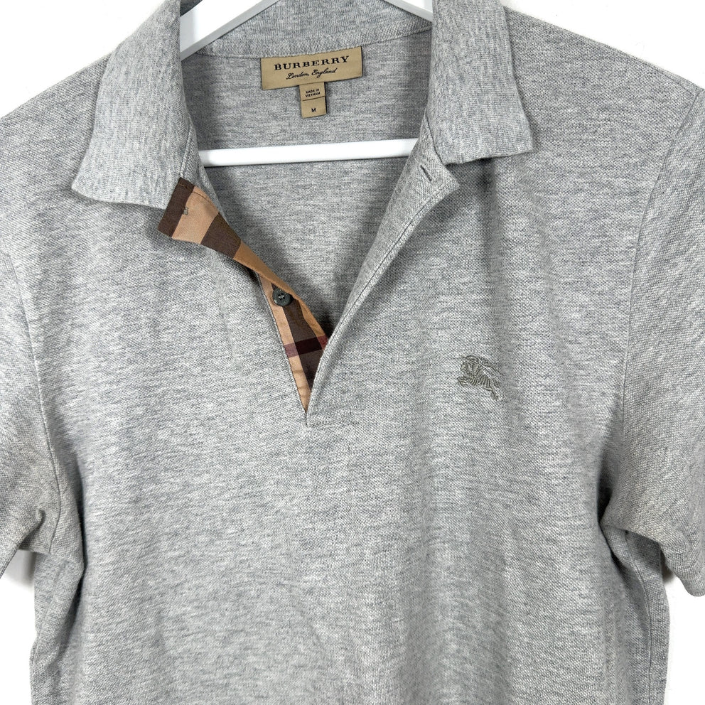 Burberry 1/4 Button Grey Polo