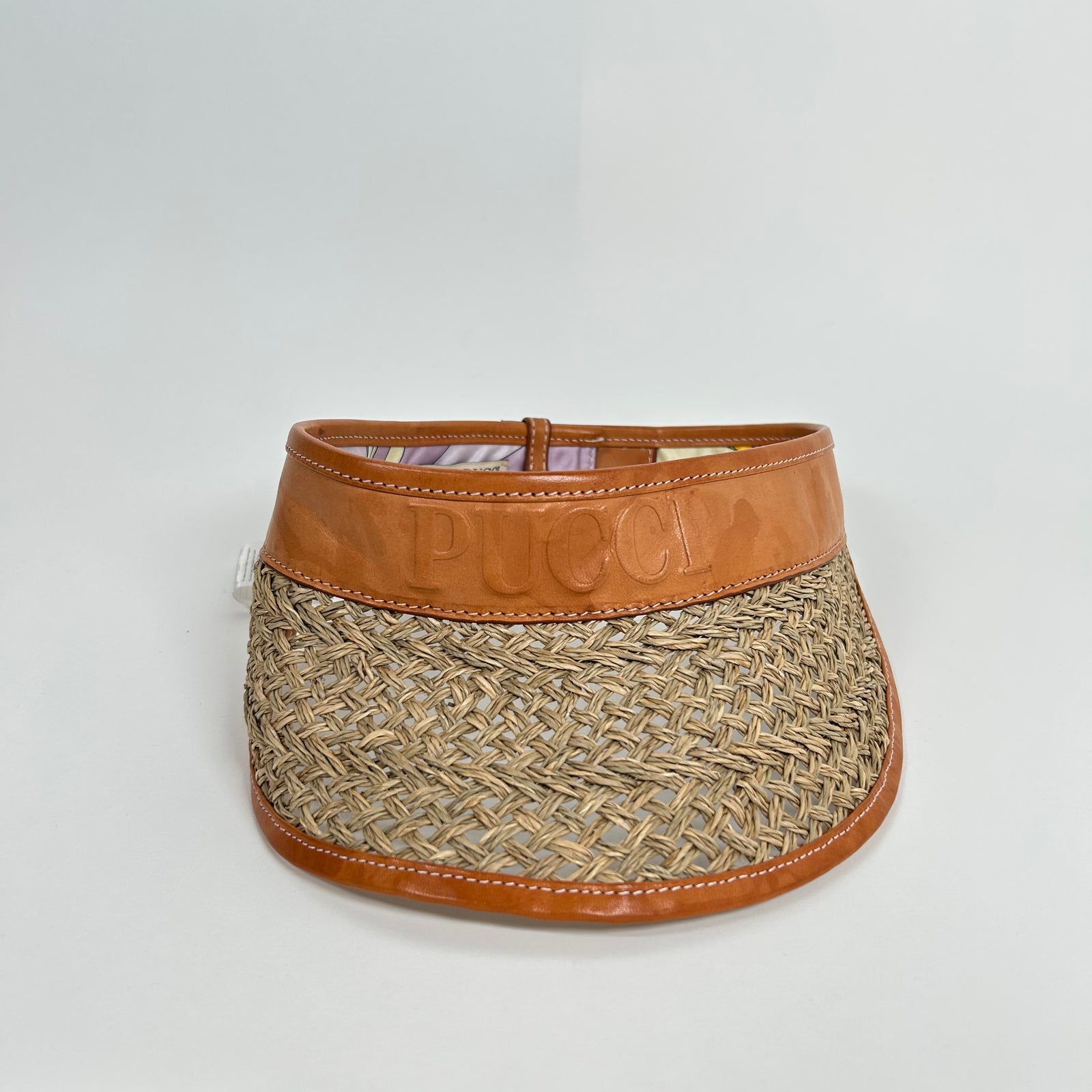 Emilio Pucci Brown Leather Visor